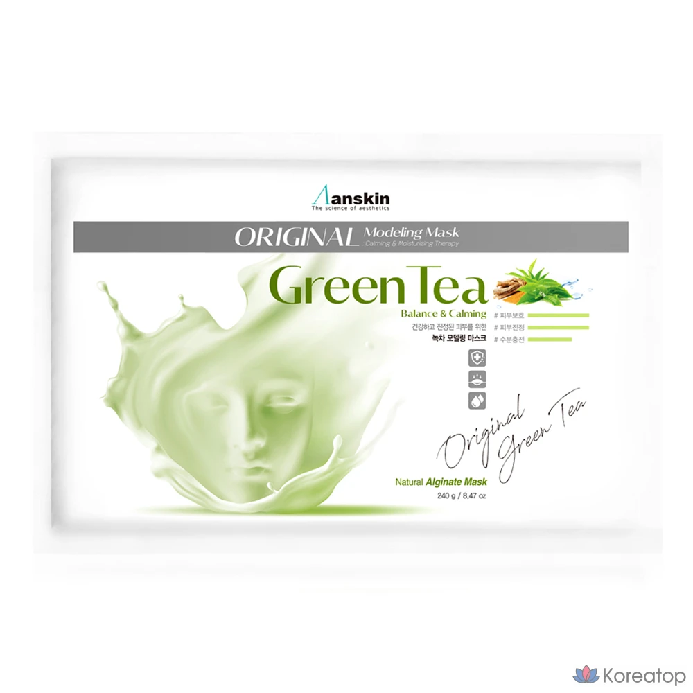 Моделирующая маска для лица Anskin Original Pore Modeling Mask, Green Tea, 240 г, 1 шт.