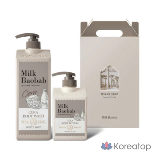 Набор для ухода Milk Baobab Sera Body 2-piece Gift Set (White Soap), 1 шт.
