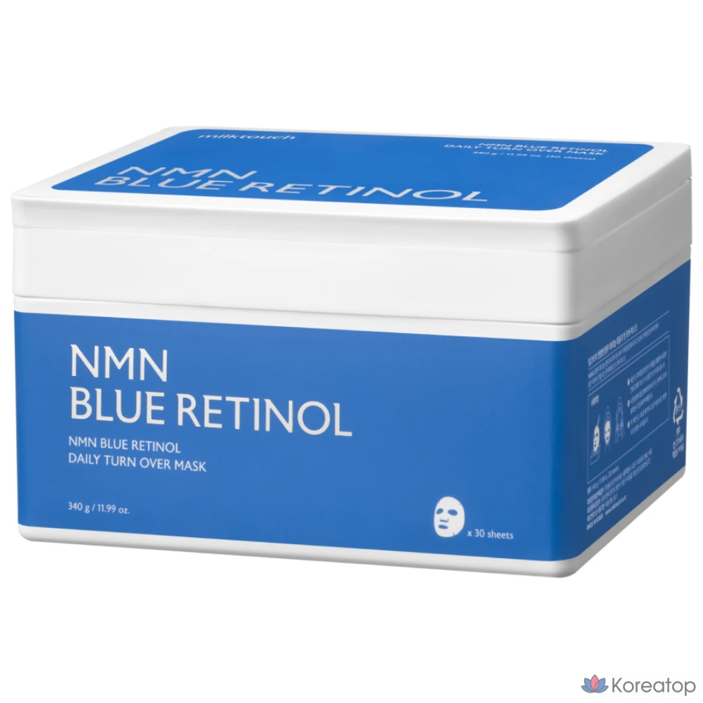 Маска для лица Milk Touch NMN Blue Retinol Daily Turnover Mask, 30 листов, 1 упаковка, 30 листов