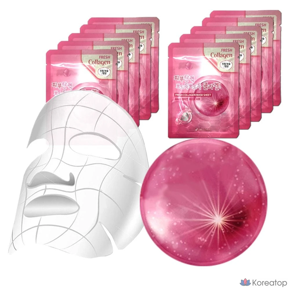 Тканевая маска для лица 3W Clinic Collagen High Adhesion, 10 шт.