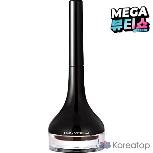 Подводка для глаз коричневая стойкая гелевая с кисточкой  Tony Moly, № 2, коричневая