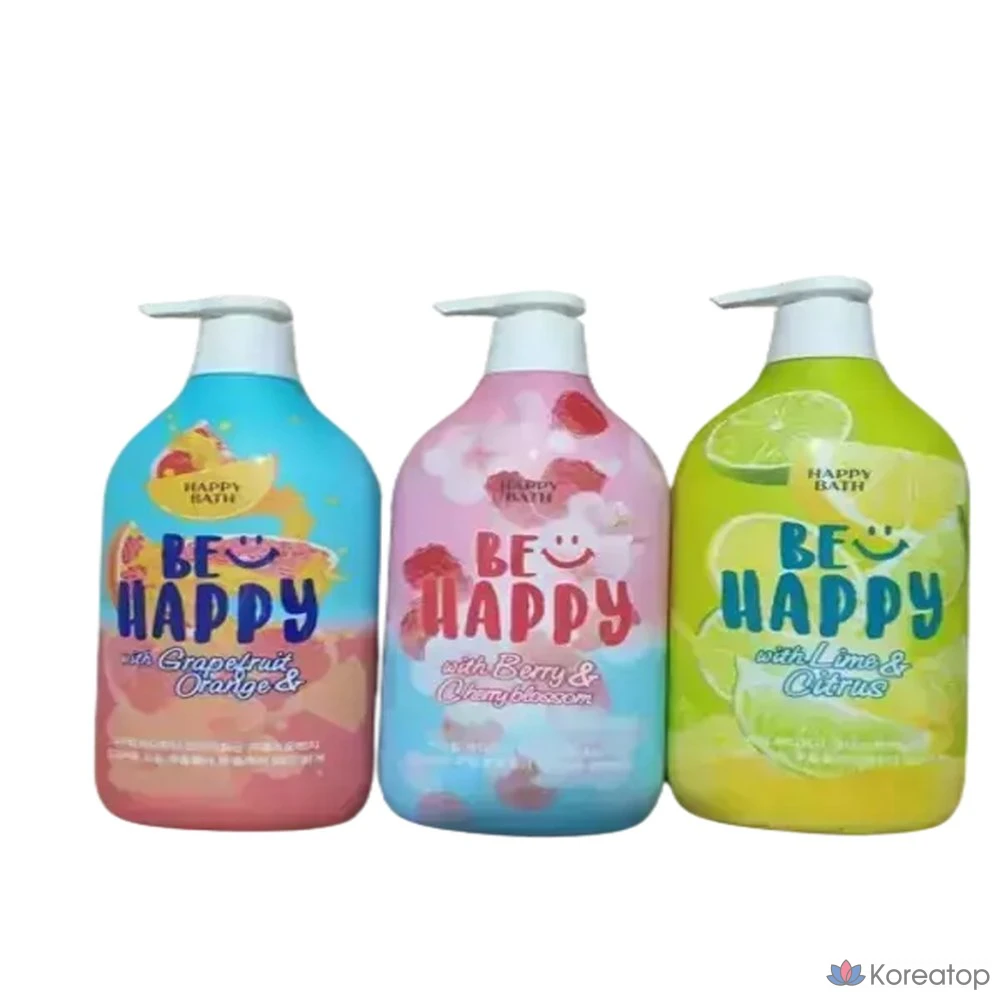 Набор для ухода Happy Bath Smile Body Wash 3-piece Set, 1 шт.
