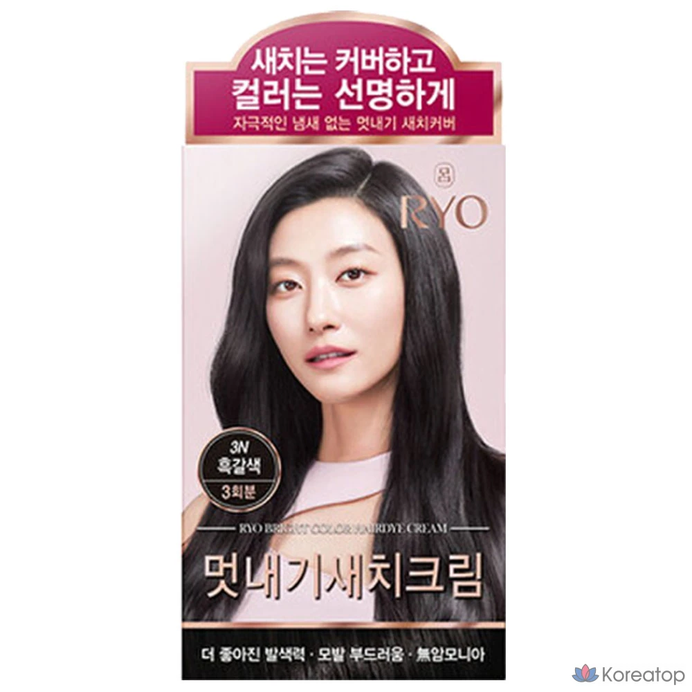 Краска для волос Ryo Uachae Meotnaegi Saechi Cream 6 Hair Color, оттенок 3N Dark Brown, 1 шт.