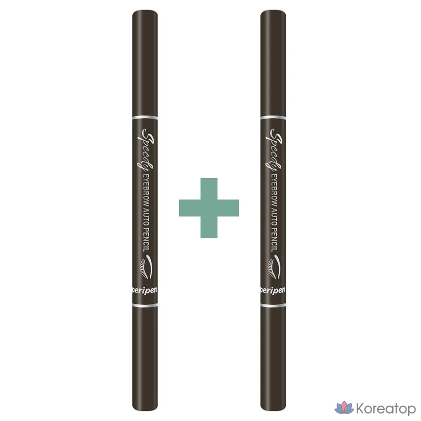 Карандаш для бровей Peripera Speedy Eyebrow Auto Pencil, оттенок Black Brown, 2 шт.