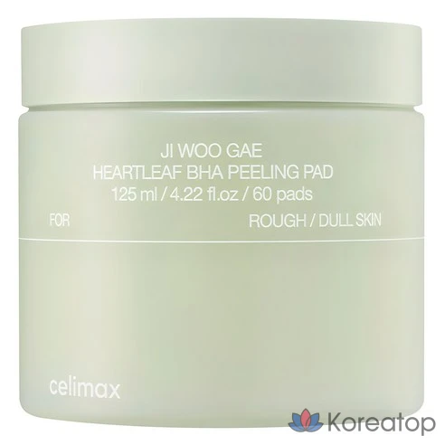 Отшелушивающие диски для лица с BHA-кислотами Celimax Ji Woo Gae Heartleaf BHA Peeling Pad