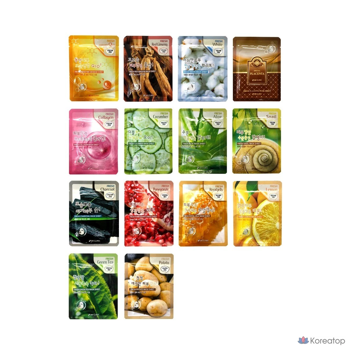 Тканевая маска для лица 3W Clinic Fresh Mask Sheet, 50 шт.