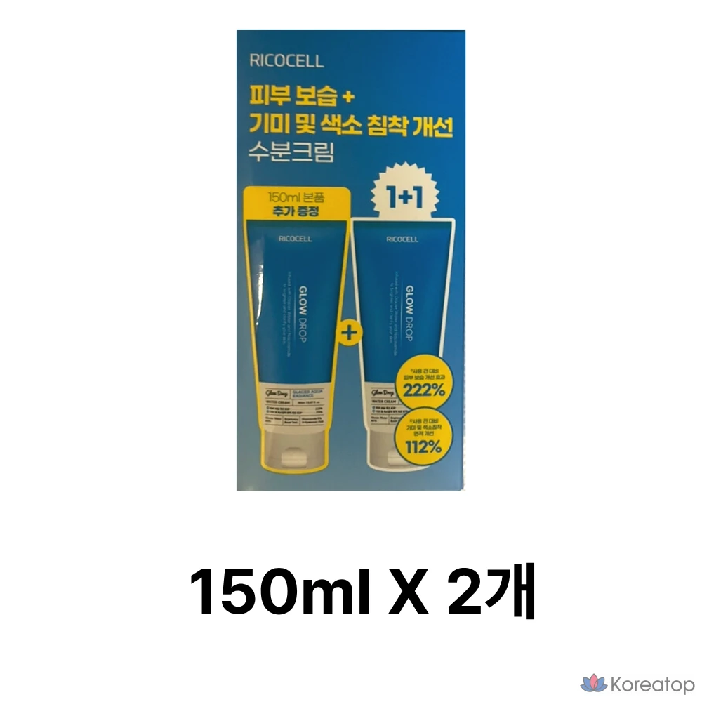 Увлажняющий крем Ricocell Glacier Aqua Radiance 150 мл, большой размер. Для веснушек, пятен и пигментации, 1 шт.