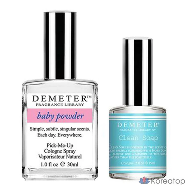 Набор парфюмерии Demeter: детская присыпка 30 мл + мыло Clean 15 мл, 1 шт.