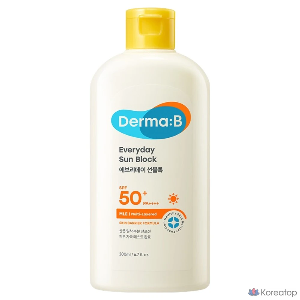 Солнцезащитный крем DERMA:B Everyday Sunblock SPF50+ PA++++, 200 мл, 1 шт.