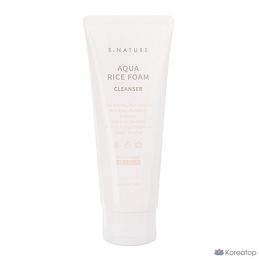 Очищающая пенка S.NATURE Aqua Rice Mild Acid Cleansing Foam, 160 мл, 1 шт.