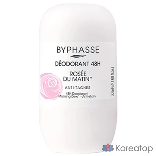 Роликовый дезодорант Byphasse с ароматом розы, 48 часов, 50 мл, 1 шт.