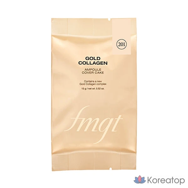 Кушон FMGT The Face Shop Gold Collagen Ampoule Cover Cake, оттенок 201 (Refill), 1 шт.