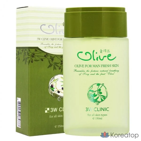 Тонер 3W Clinic Olive Homme For Men Skin, 150 мл