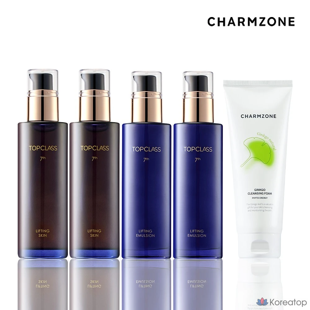 Набор для ухода Charmzone Top Class Lifting Skin Lotion 5-piece Set (Toner 2 + Lotion 2 + Ginkgo Foam), 1 шт.