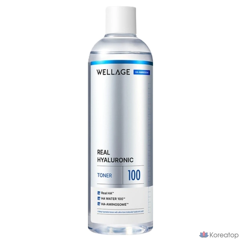 Тонер WELLAGE Real Hyaluronic Toner, 500 мл, 1 шт.