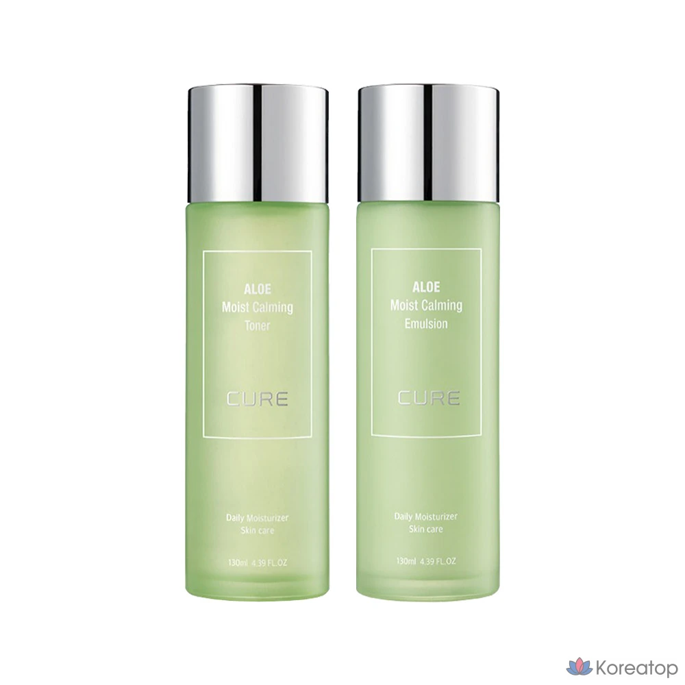 Успокаивающий тоник с алоэ вера KIM JEONG MOON Aloe Cure 130 мл + Эмульсия 130 мл, 1 флакон