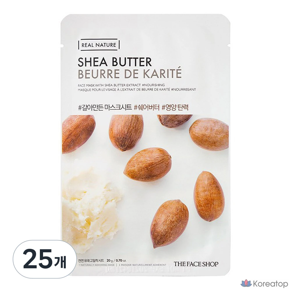 Тканевая маска для лица The Face Shop Real Nature Shea Butter Mask Sheet, 25 шт.