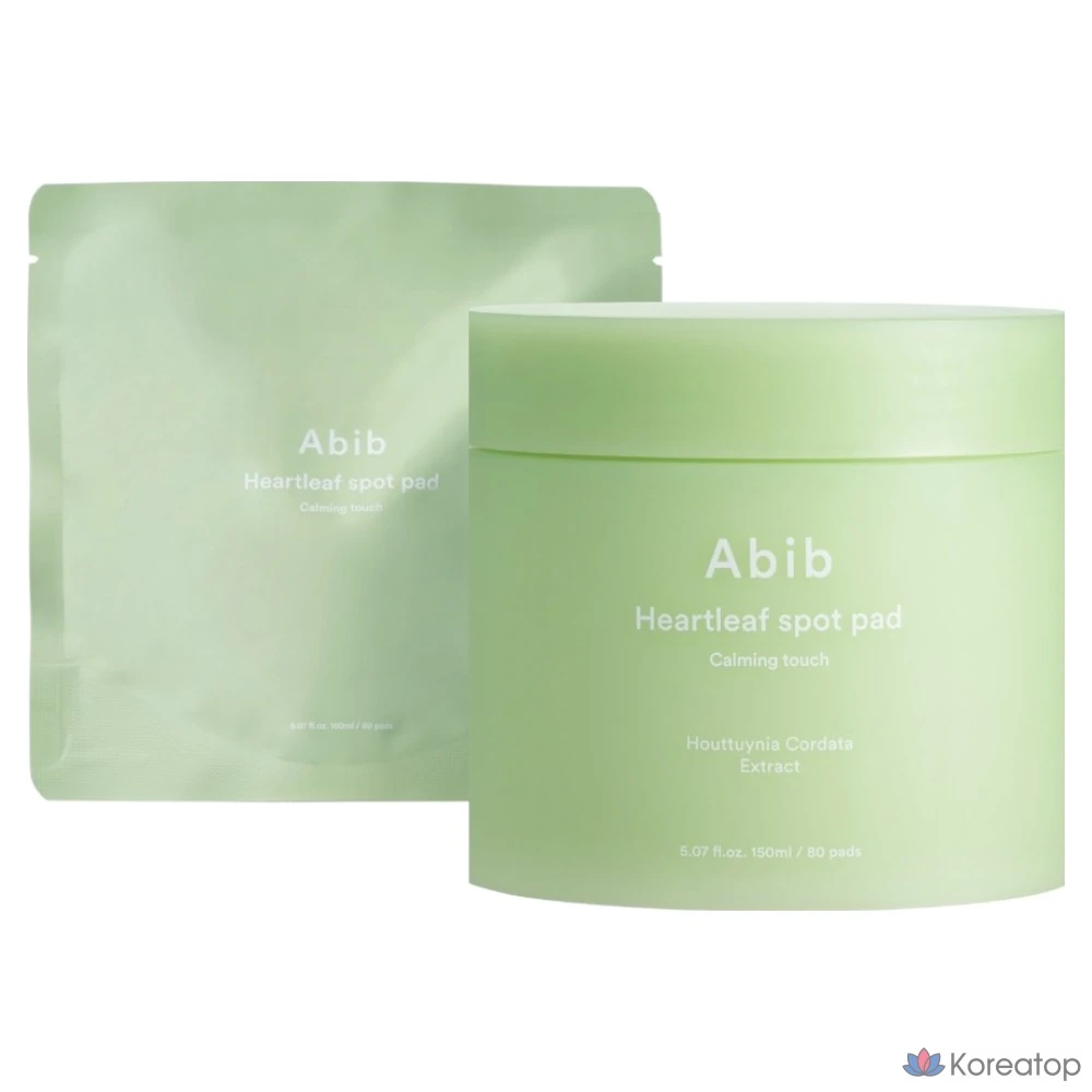 Пэды Abib Heartleaf Calming Touch Spot Pad, 150 мл x 80 шт. + рефил 150 мл x 80 шт., 1 шт.