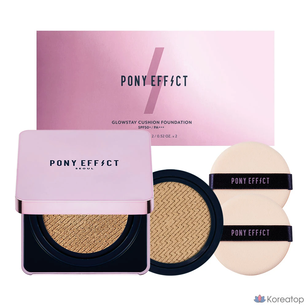 Тональный крем-кушон Pony Effect Glow Stay, основной продукт 15 г + сменный блок 15 г, оттенок 003 «Ваниль», 1 шт.