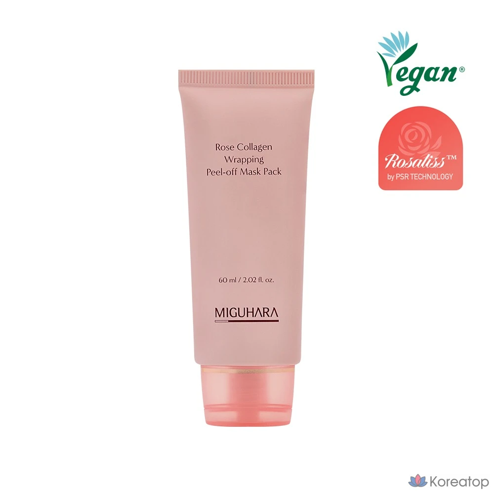 Отшелушивающая маска Miguhara Rose Collagen Wrapping Peel-Off Mask, 60 мл, 1 упаковка.