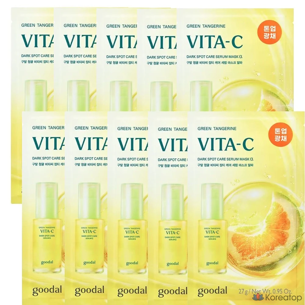 Тканевая маска для лица Goodal Green Tangerine Vitamin C Serum Mask, 20 шт.