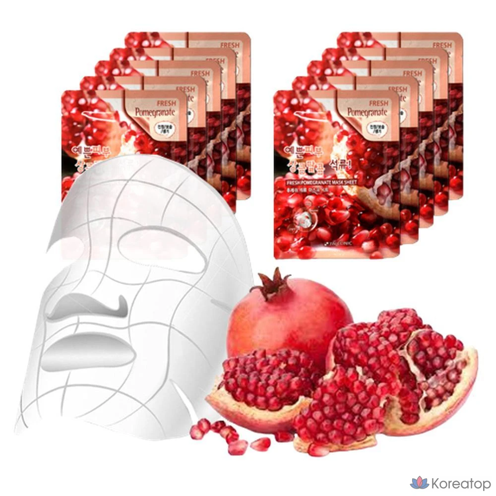 Тканевая маска для лица 3W Clinic Pomegranate Cold & Hot Mask Sheet, 10 шт.