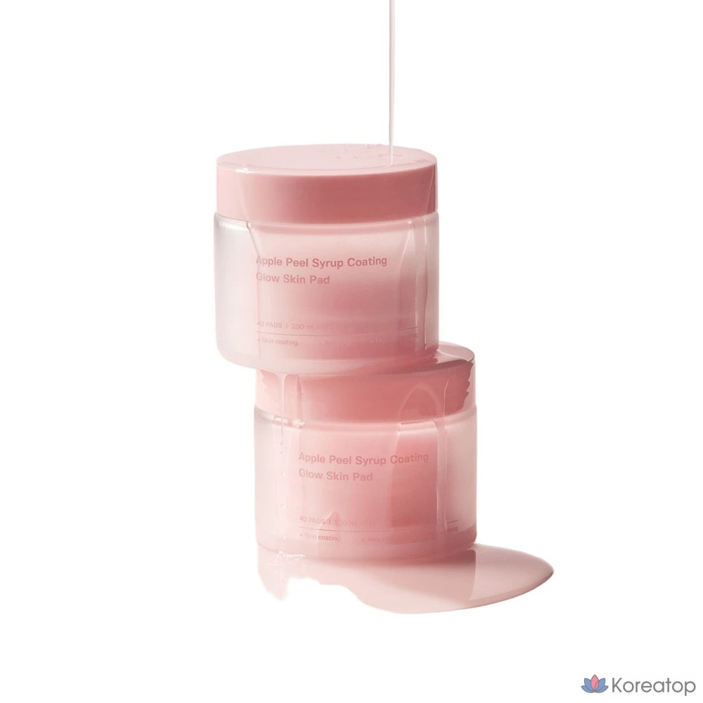 Подушечки для лица с ароматом яблочного сиропа, улучшающие текстуру кожи, увлажняющие и придающие сияние, 40 листов, 1 упаковка.