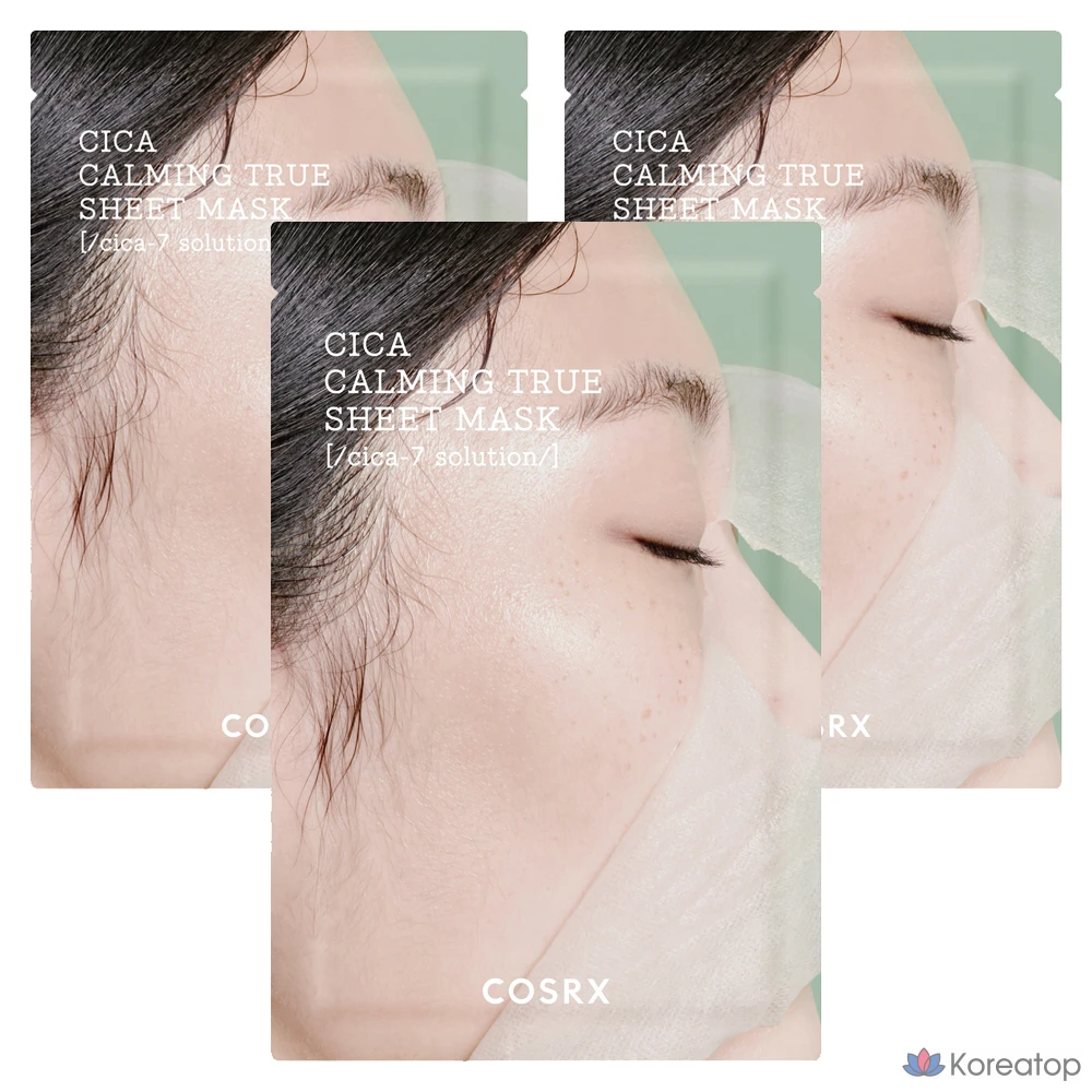 Тканевая маска для лица COSRX Pure Fit Cica Calming True Sheet Mask, 3 шт.