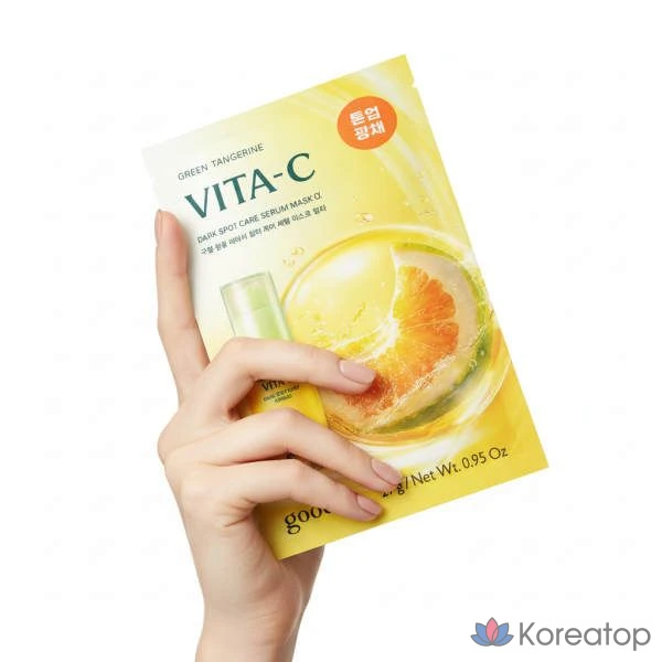 Тканевая маска для лица Goodal Green Tangerine Vita C Dark Spot Serum Mask Alpha, 1 шт.