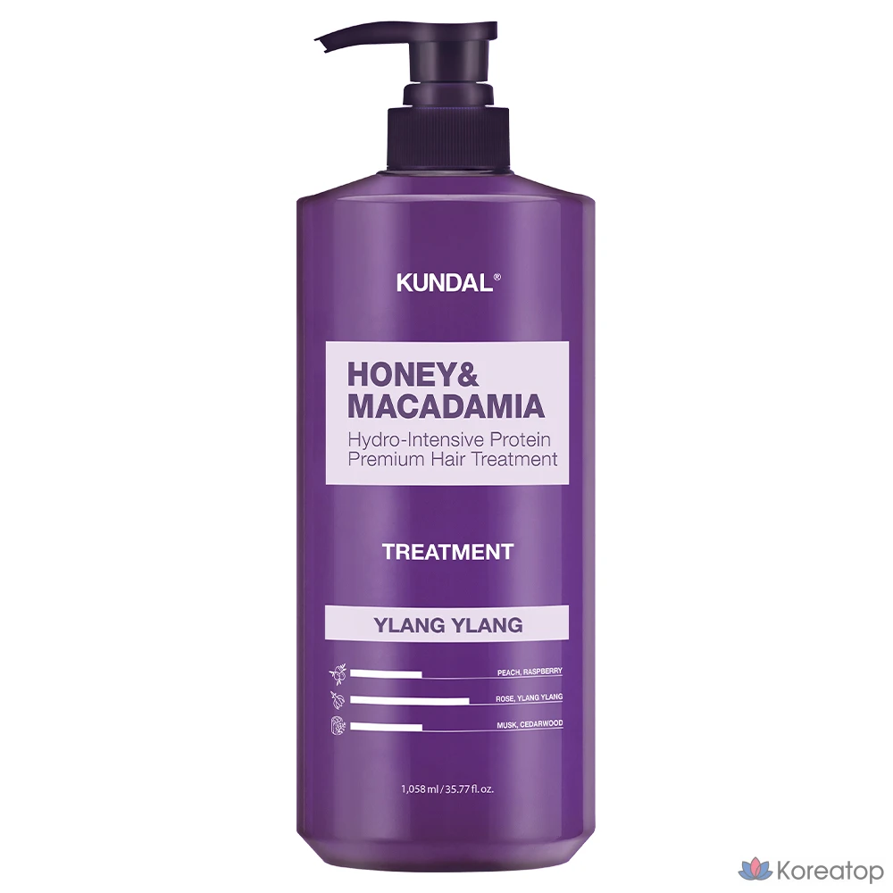 Кондиционер для волос Kundal Honey & Macadamia Hair Treatment, аромат иланг-иланг, 1.458 л, 1 шт.