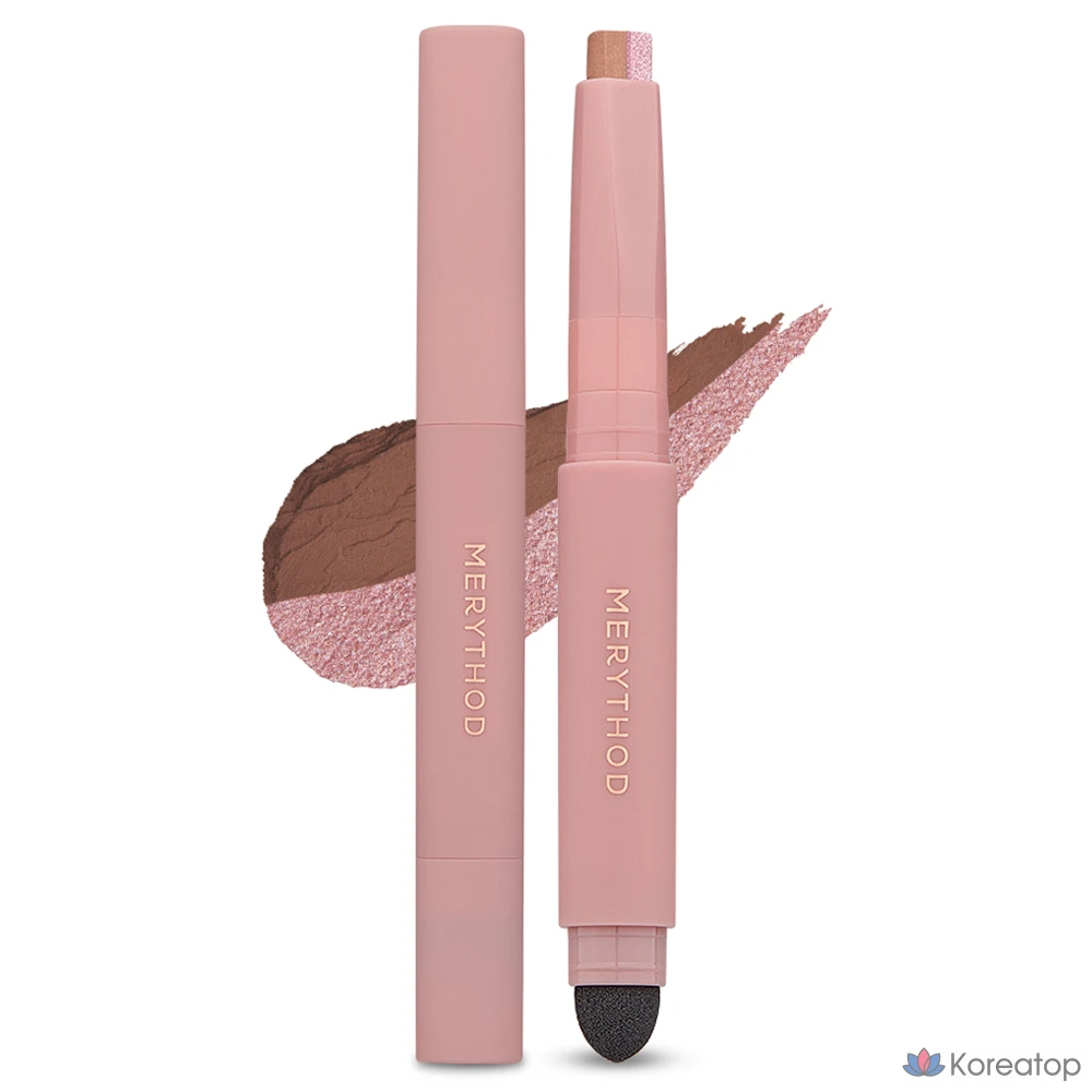 Двухцветные тени для век Merythod, оттенок 07, сиренево-коричневый, 1 шт.