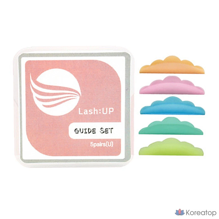 Набор для завивки ресниц Lash:Up: U-образные бигуди для создания эффекта короны, 5 пар + Y-образная щеточка, силиконовые бигуди для завивки ресниц, 1 шт.