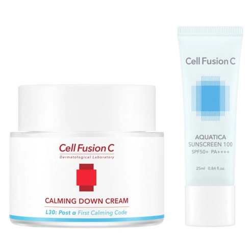 CELL FUSION C Крем для лица успокаивающий (Calming Down Cream) 50 мл + Солнцезащитный крем Aquatica 100 20 мл