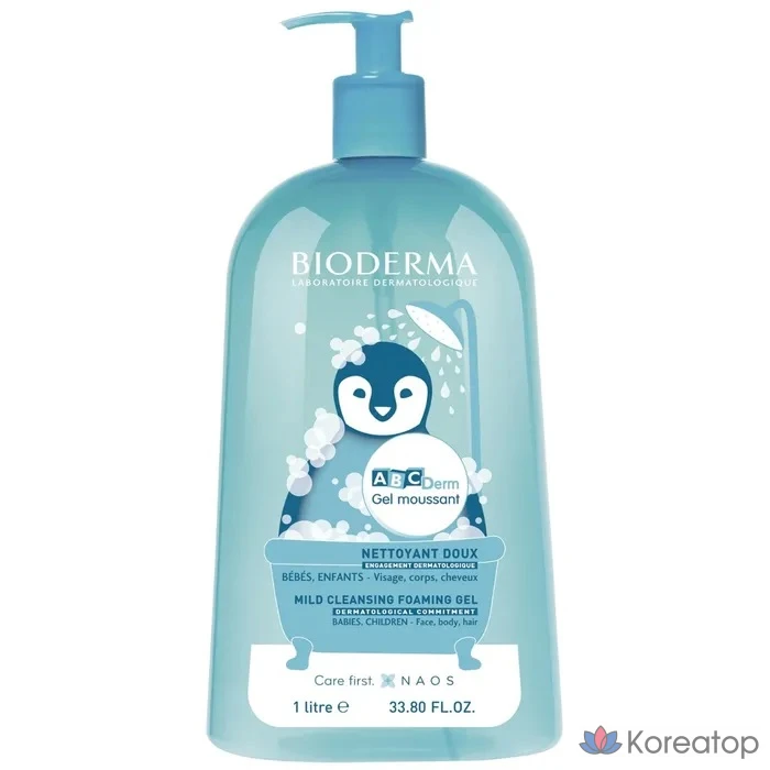 Очищающий пенящийся гель Bioderma ABCDerm Очищающий пенящийся гель Bioderma ABCDerm, 33,80 унции(1 л), 1 л, 1 шт