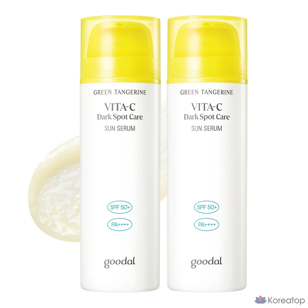 Солнцезащитный крем-сыворотка Goodal Green Tangerine Vita C Dark Spot Care Sun Serum SPF50+ PA++++, 50 мл, 1 шт.