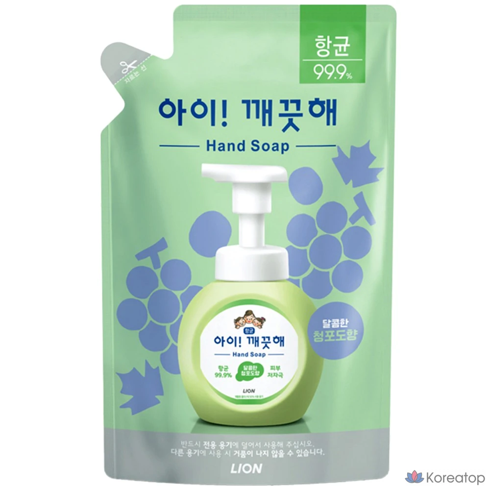 Жидкое мыло для рук Lion Antibacterial Foam Hand Soap Refill Grape, 450 мл, 1 шт.