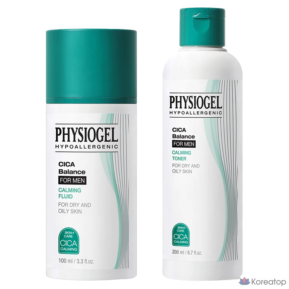 Набор PHYSIOGEL Cica Balance for Men Calming Fluid All-in-One 100 мл + тоник 200 мл, 1 шт.