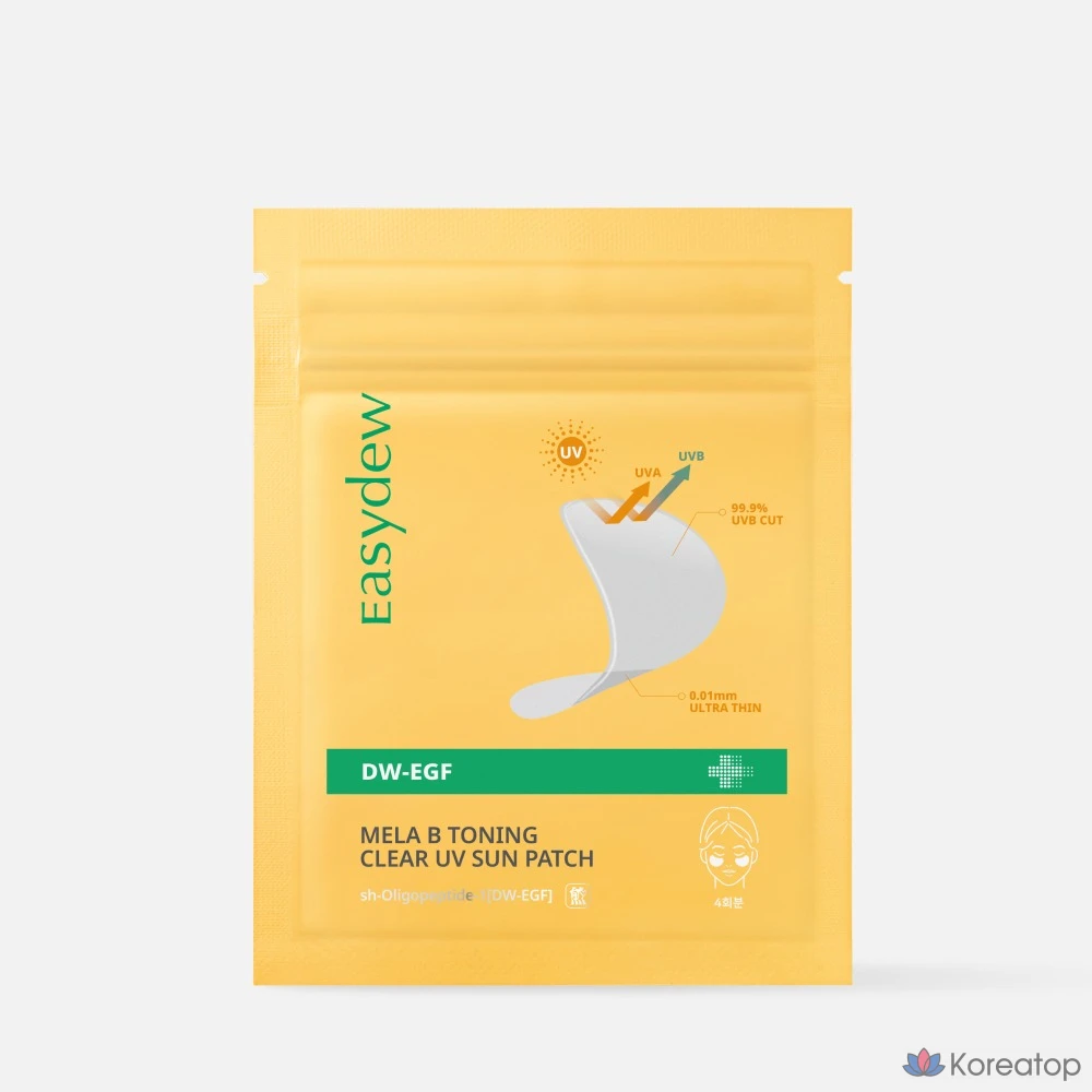 Daewoong Pharmaceutical Easydew Прозрачные солнцезащитные пластыри с защитой от УФ-излучения, упаковка из 4 штук, 1 шт.
