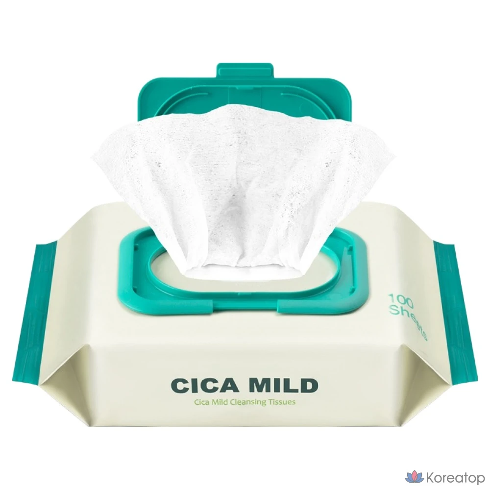 Салфетки для снятия макияжа MediFlower Cica Mild Cleansing Tissue, 100 шт.