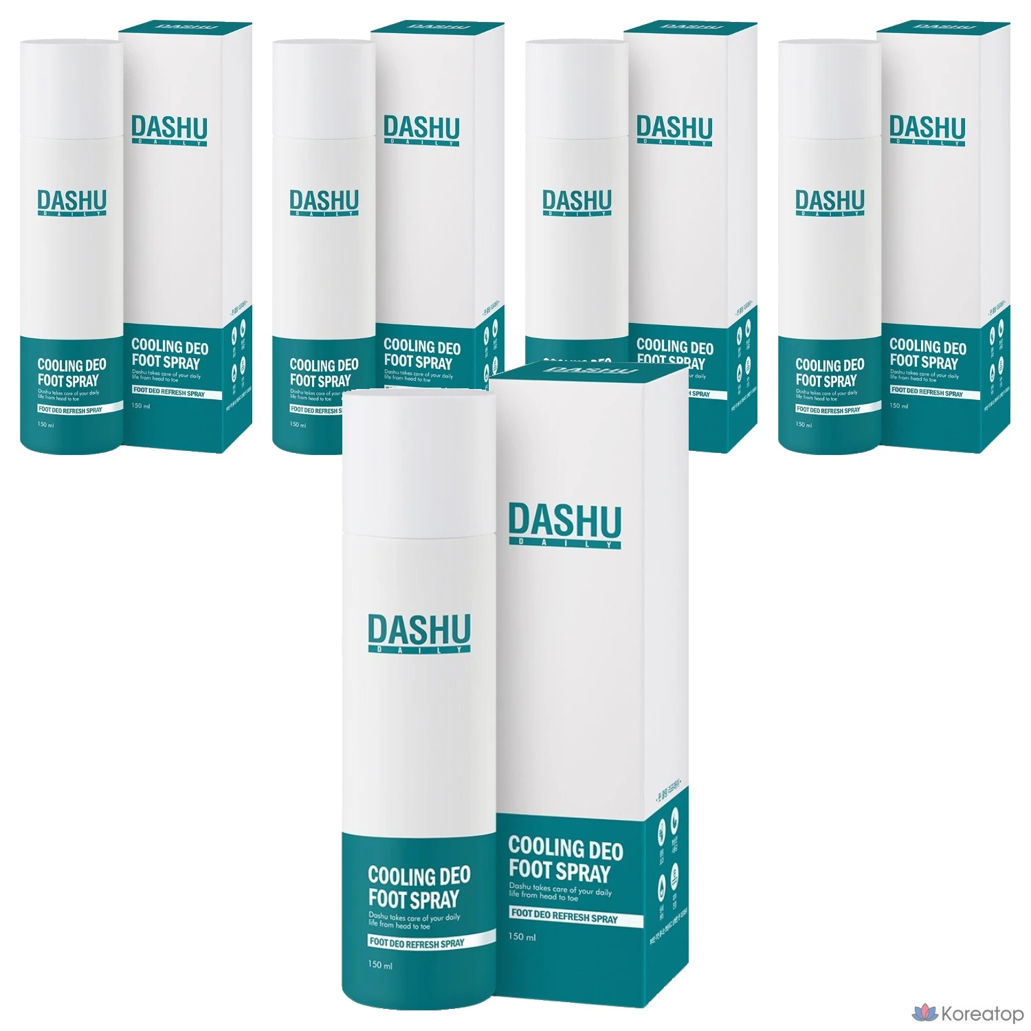 Охлаждающий дезодорант-спрей для ног DASHU Daily Cooling Deo Foot Spray, 1 шт., 5 шт.