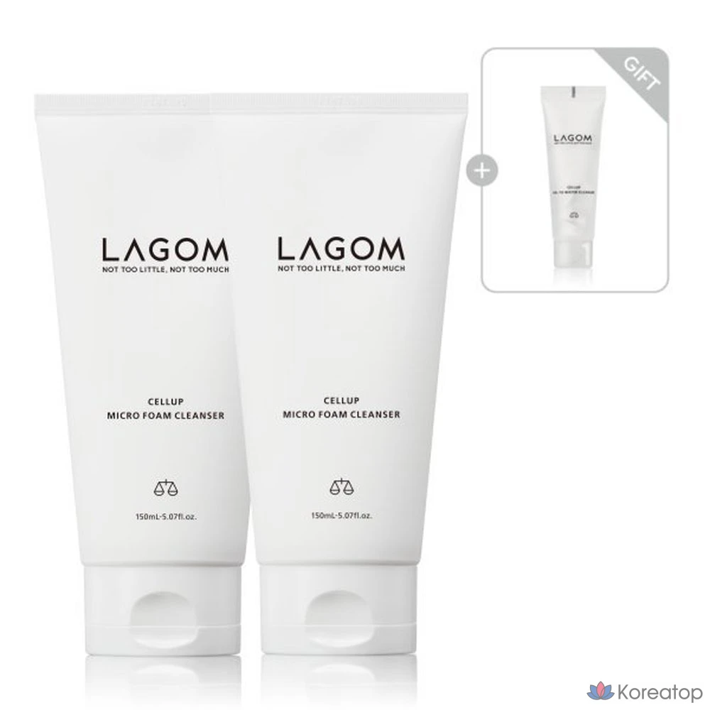 Очищающая пенка LAGOM Micro Foam Cleanser Duo Set (+ Gel to Water Cleanser 30 ml), 150 мл, 1 шт.