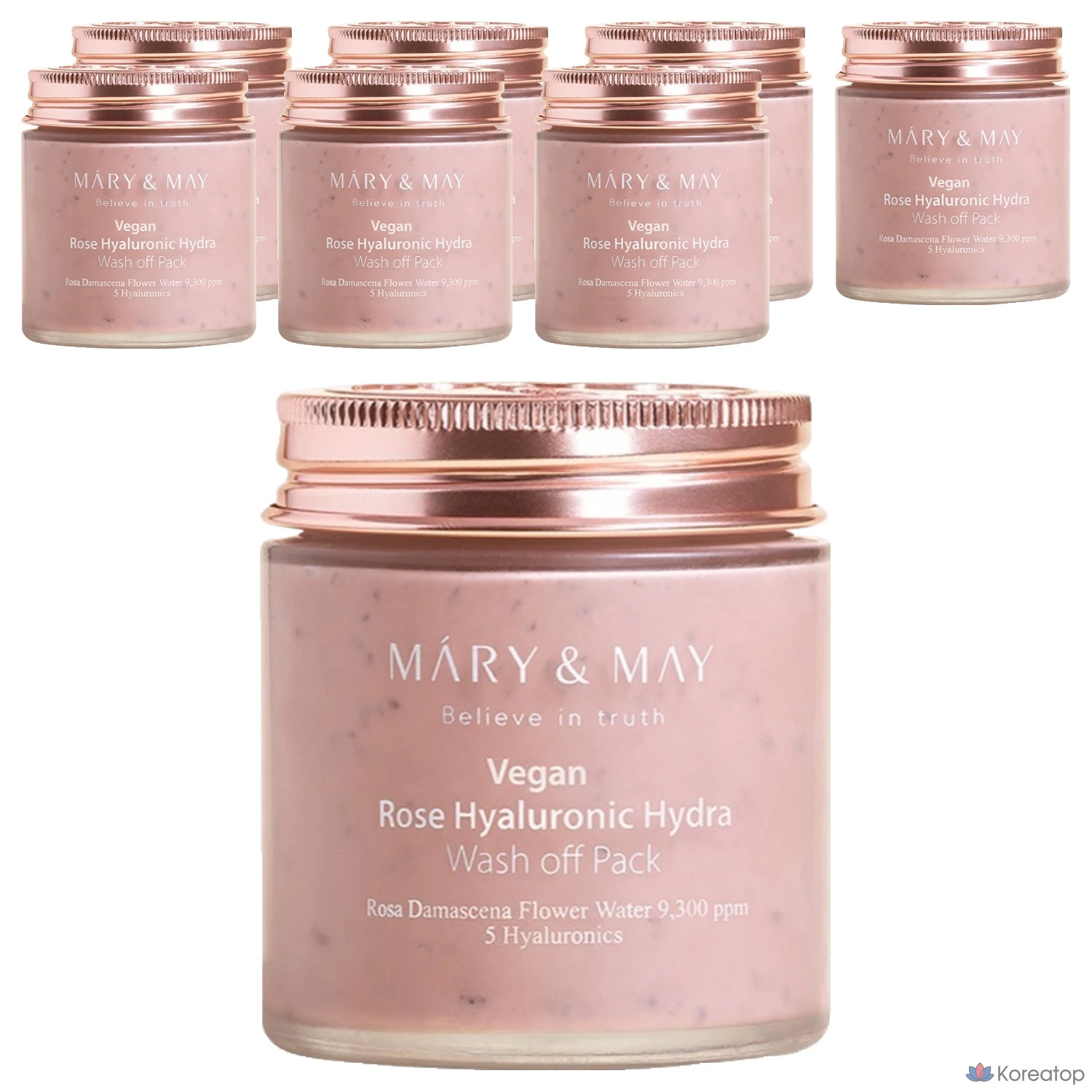 Увлажняющая смываемая маска Mary&May Vegan Rose Hyaluronic Hydra Wash-off Mask, 125 г, 8 шт.