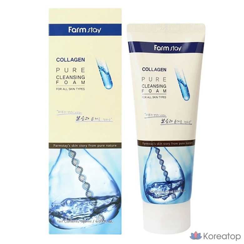 Пенка для умывания FarmStay Collagen Moisture Cleansing Foam, 180 мл, 1 шт.