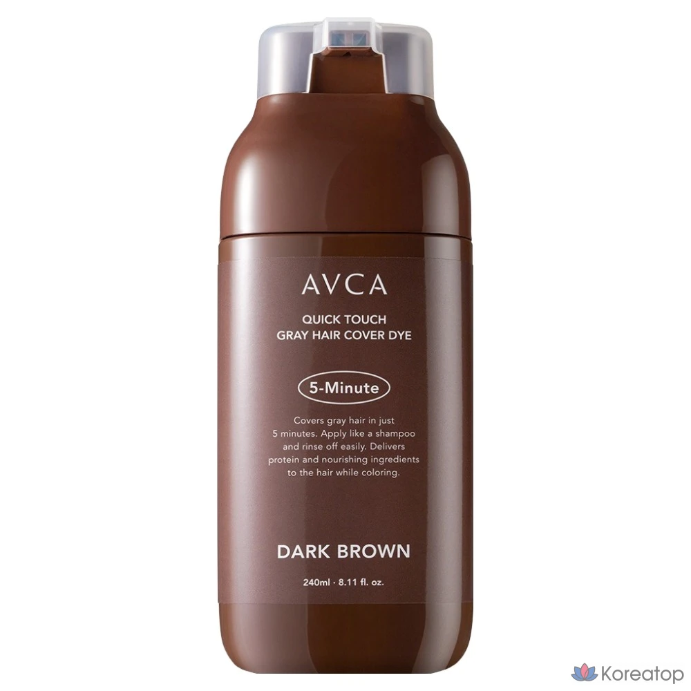 Краска для волос AVCA Quick Touch 5-Minute Gray Coverage, оттенок Dark Brown, 240 мл, 1 шт.