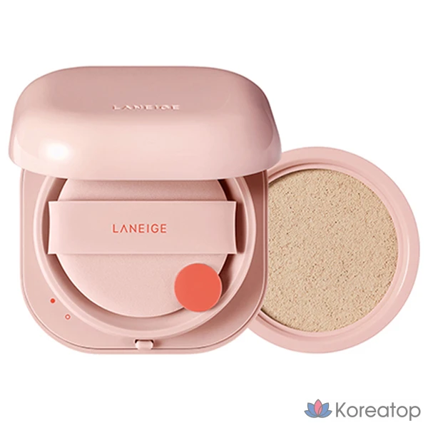 Тональный крем Laneige Neo Glow Cushion Foundation, основной продукт 15 г + сменный блок 15 г, оттенок 21C1 Cool Beige, 1 шт.