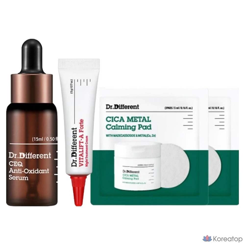 Набор из 3 антиоксидантных сывороток Dr. Different CEQ, 1 комплект.