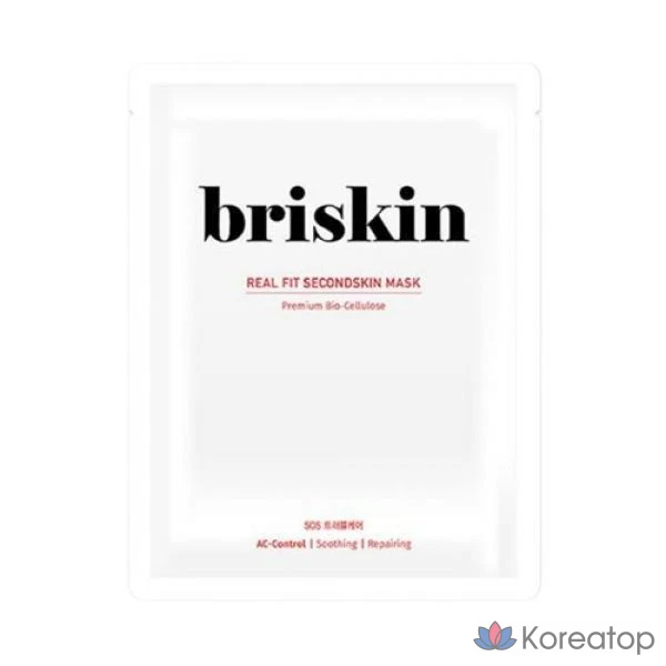 Тканевая маска для лица Briskin Real Fit Second Skin Mask SOS Trouble Care, 1 шт.