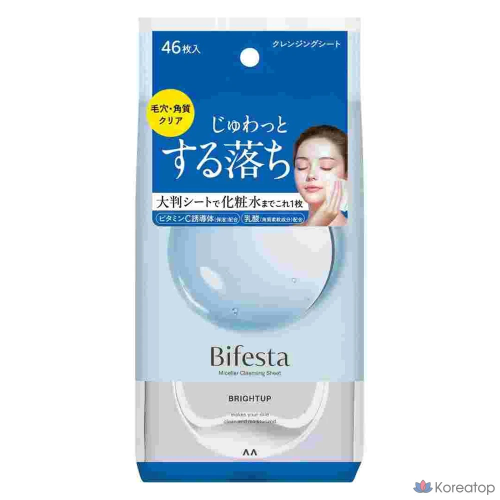 Мицеллярные очищающие салфетки Bifesta Bright Up, 1 шт., 46 салфеток