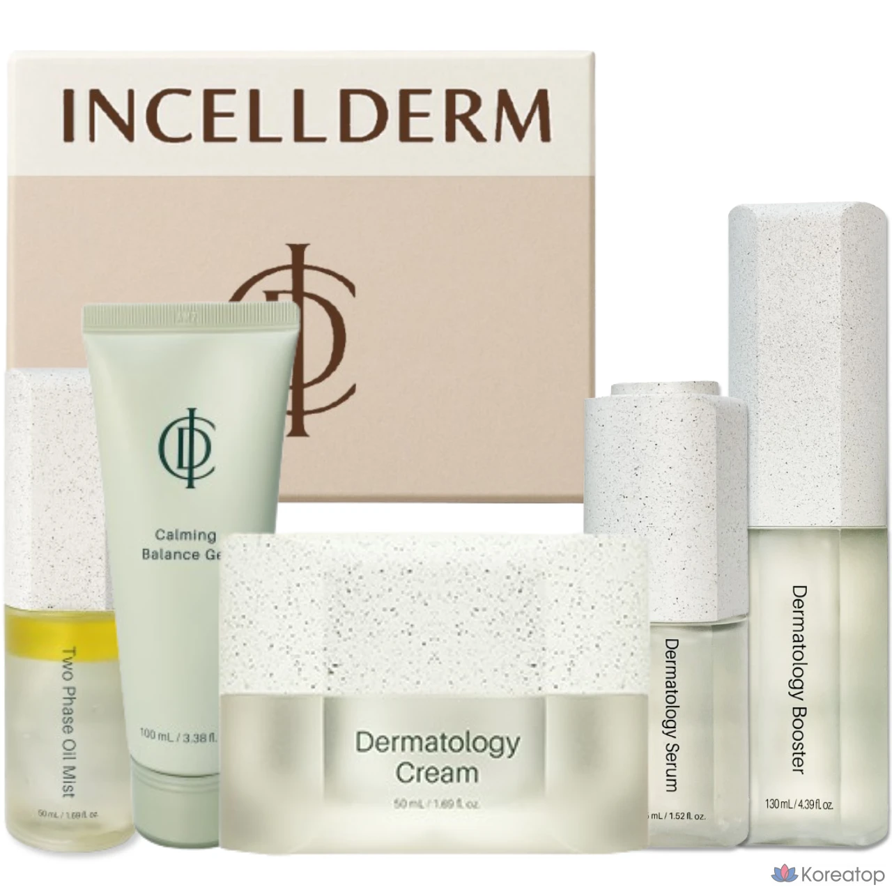 Дерматологический набор Incellderm из 5 предметов (бустер-сыворотка, крем, успокаивающий гель-спрей) Incellderm, 1 шт.