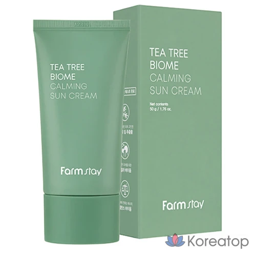 Солнцезащитный крем с двойной защитой от УФ-излучения, экстракт листьев чайного дерева, 50 г, 1 шт.